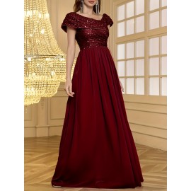 Women's Elegant Wedding Dresses - Formal Evening gowns with Slim Fit & Flowy Train, Bridal party, Prom, Gala - Machine Washable Lace-like Party gowns in - by XinYu, Prom Dress, Fitted Bodice, Shimmering Fabric, Stylish Formalwear, Event Attendees