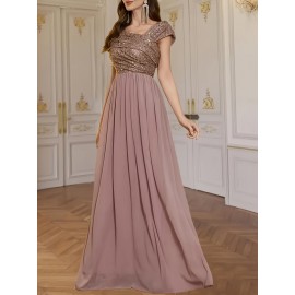 Women's Elegant Wedding Dresses - Formal Evening gowns with Slim Fit & Flowy Train, Bridal party, Prom, Gala - Machine Washable Lace-like Party gowns in - by XinYu, Prom Dress, Fitted Bodice, Shimmering Fabric, Stylish Formalwear, Event Attendees