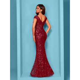 Elegant Beaded Mature Sleeveless Mermaid Dress for Summer Party Evening Formal High-End Luxury Bridesman Gown V Neck Wedding Sexy Tank Long Skirt
