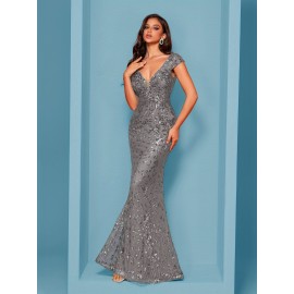 Elegant Beaded Mature Sleeveless Mermaid Dress for Summer Party Evening Formal High-End Luxury Bridesman Gown V Neck Wedding Sexy Tank Long Skirt