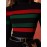 Women'S Bold Striped High-Neck Long Sleeve Crop Top - Vibrant Red & Green Stripes, Stretchy Fabric, Form-Fitting Design, Perfect for Casual or Stylish Outfits, Versatile Fashion Piece | Bold Striped Top | Construction, Crop Top Blouse