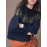 Women'S Cozy Fleece-Lined Christmas Tree Sweater - Navy Blue & Green Holiday Sweater with Soft Fleece Lining, Loose Fit Pullover for Fall/Winter, Casual & Formal Wear, Perfect for Home, Office, or Parties, Christmas Sweater