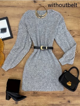 [Women's lantern-sleeve top] Fashionable lantern-sleeve long Women's top, soft long-sleeve beautiful Women's sweater, elegant casual commuting warm autumn and winter clothing, high-quality fabric [Belt not included