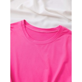 Plus Size Women's Long Sleeve Round Neck T-Shirt New Fashion Letter Print ii 369, Everyday Outfit, Winter Clothing, Trendy Top, Stylish Tee, Medium Stretch, Breathable Shirt, Printed Tshirt, Oversized Top, Fashion Lovers, Bodypositive Wear