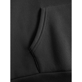 Plus Size Women's Cute Puppy Print Hoodie - Cozy Fleece-Lined Sweatshirt with Front Pocket & Drawstring Hood, Machine Washable Fall Winter Casual Fashion, Cute Hoodies, Autumn Apparel, Playful Design, Durable Zipper Detail