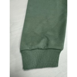 Plus Size Women's Loose Fit Long Sleeve Sweatshirt - Geometric Pattern Round Neck Casual Pullover, All-Season Soft Breathable Fabric, Machine Washable for Everyday Comfort, Comfortable Clothing, Playful Design, Easy Care Material