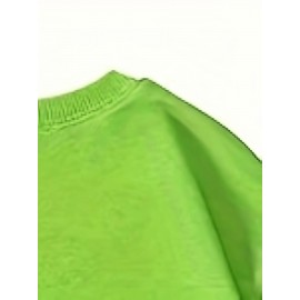 Plus Size Women's Loose Fit Long Sleeve Sweatshirt - Geometric Pattern Round Neck Casual Pullover, All-Season Soft Breathable Fabric, Machine Washable for Everyday Comfort, Comfortable Clothing, Playful Design, Easy Care Material