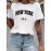 3-Pack Plus Size Letter Print T-Shirt, Short Sleeve Crew Neck Casual Top for Summer & Spring, Women'S Plus Size Clothing