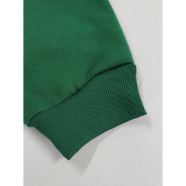 [Mom & Grandma Sweatshirt] 100% Polyester Blessed to be Called Mom & Grandma Women's Plus Size Casual Sweatshirt - Vibrant Green Geometric Print, Machine Washable, Autumn Winter Warmth, Family Gift Idea, Graphic Crewneck Top