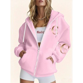 Plus size ladies' comfortable and casual hoodie, 